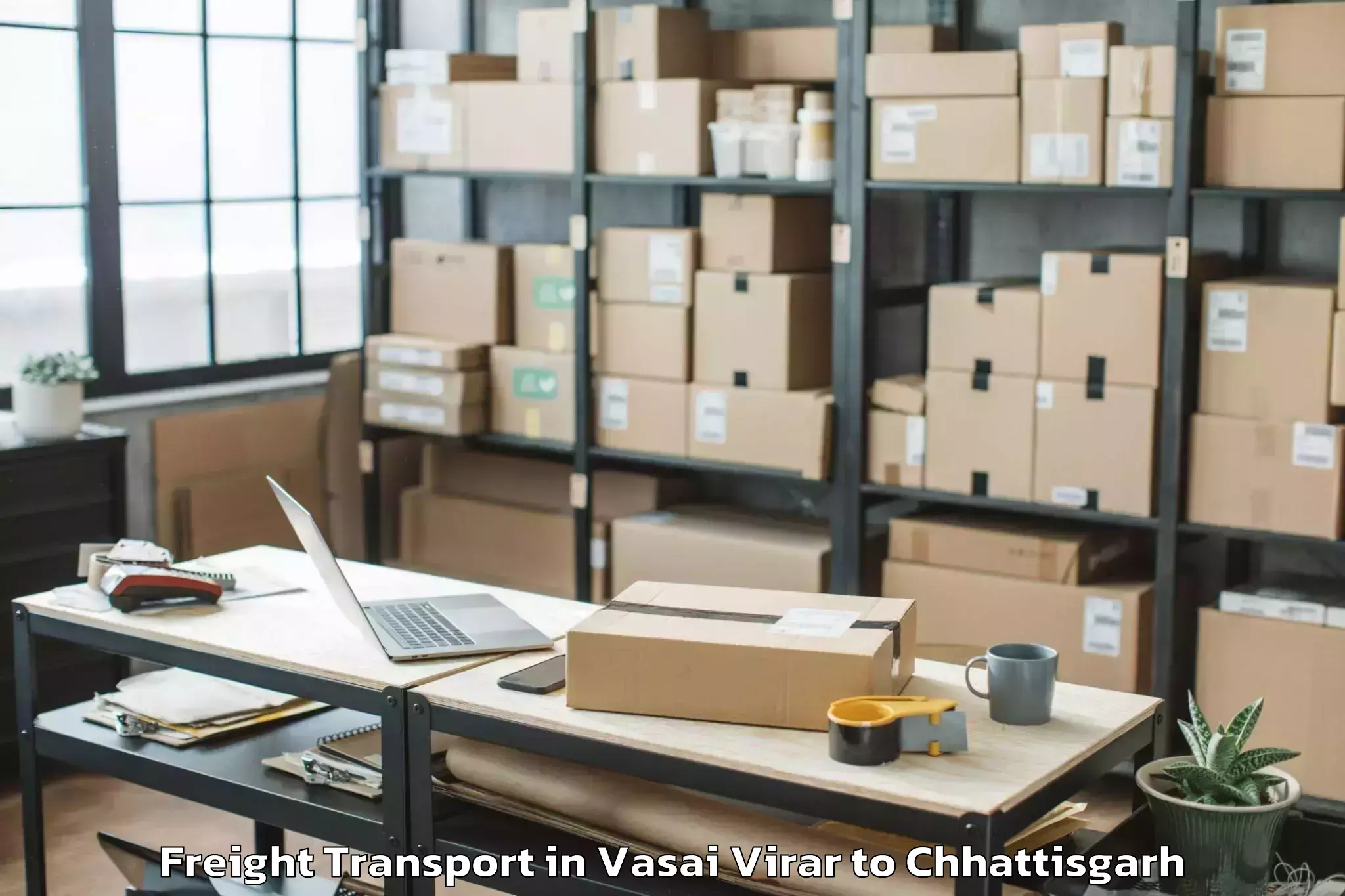 Book Your Vasai Virar to Gariaband Freight Transport Today